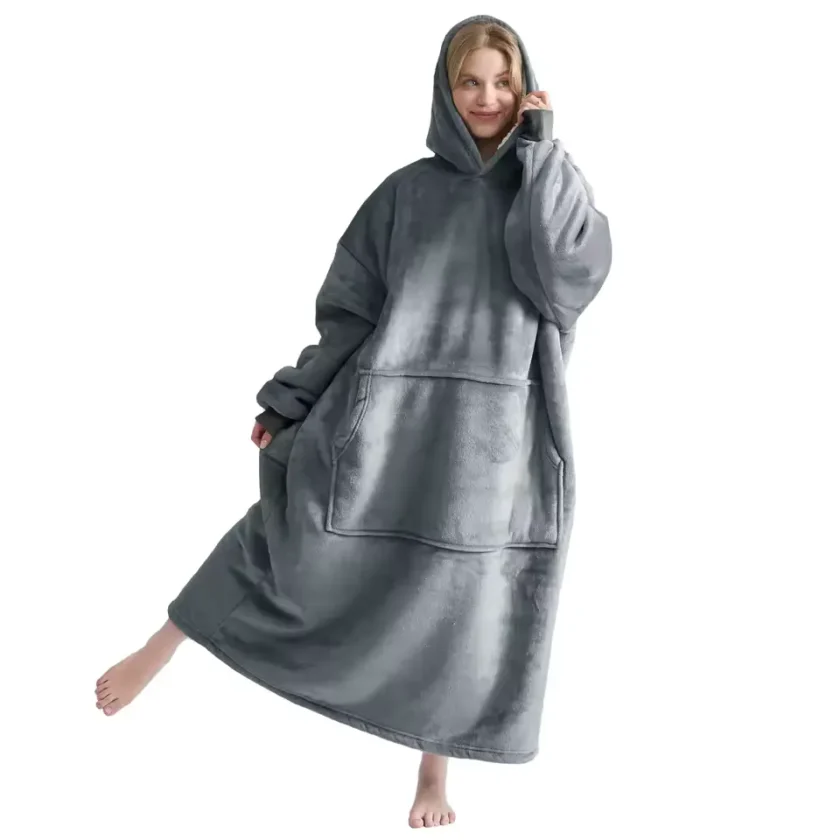 Oversized Sherpa Fluffle Wearable Blanket Hoodie for Adults – Ultra Warm fg