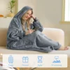 Oversized Sherpa Fluffle Wearable Blanket Hoodie for Adults – Ultra Warm