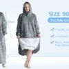 Oversized Sherpa Fluffle Wearable Blanket Hoodie for Adults – Ultra Warm